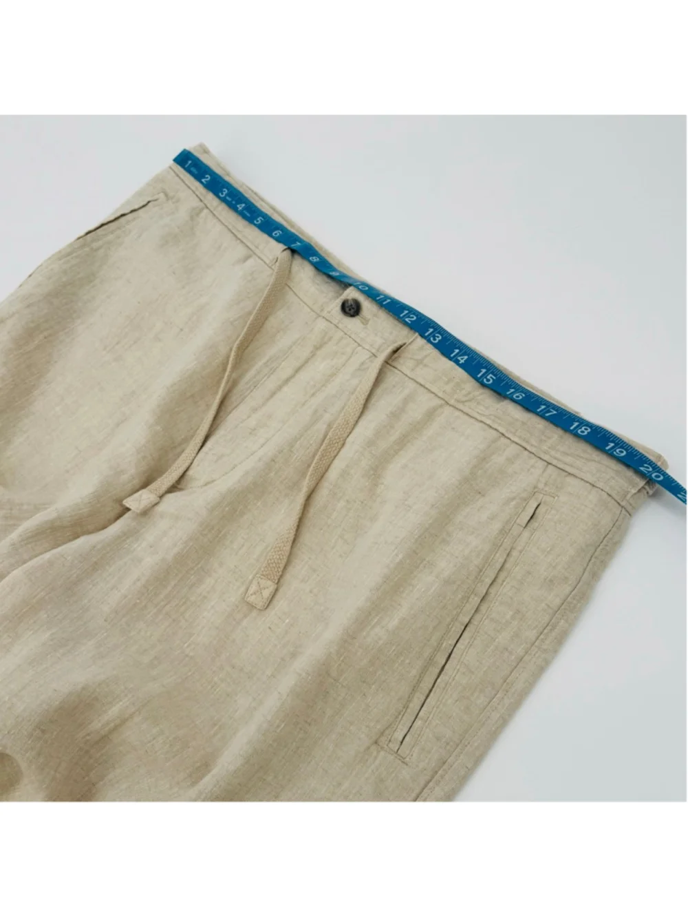 Tasso Elba Island Beige Linen Drawstring Pants 38 x 30